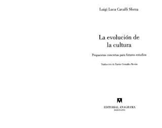 Cavalli Luigi - La Evolucion De La Cultura.PDF